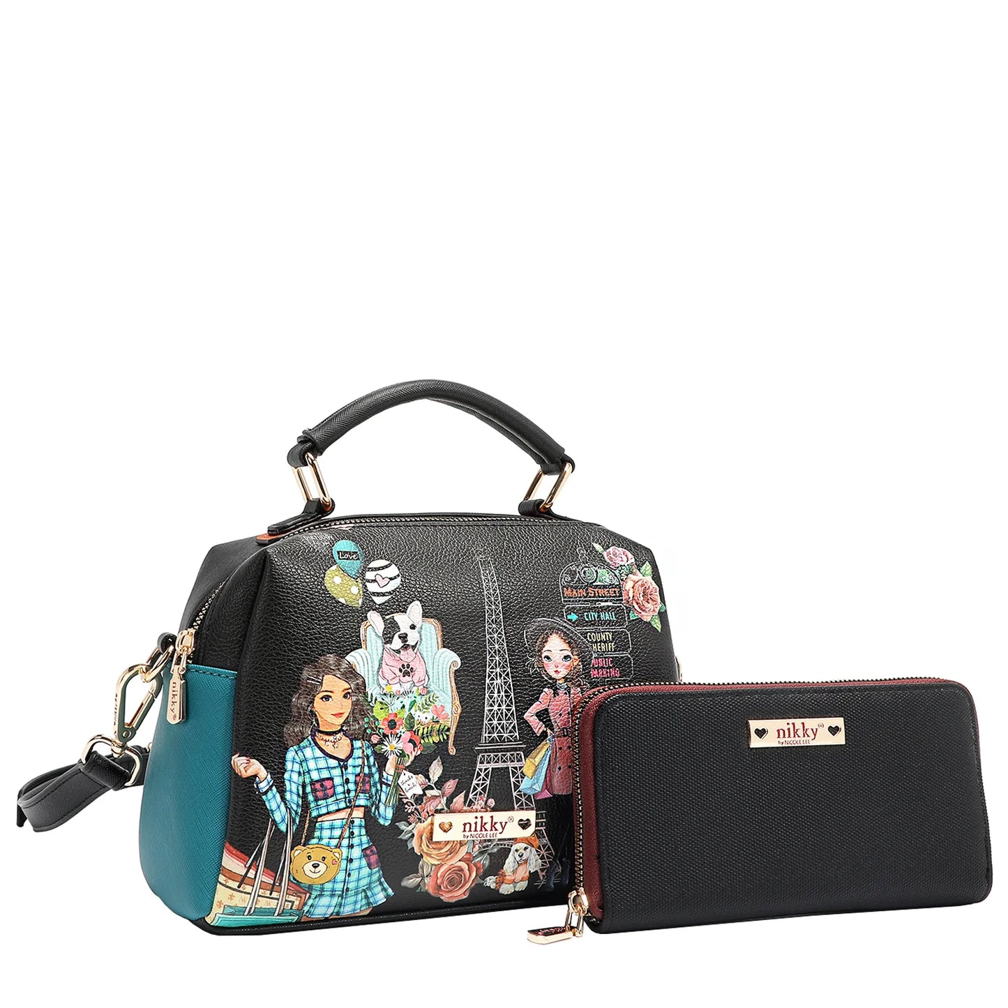 NIKKY MAKES FRIENDS 3 PIECE SET (SATCHEL, CROSSBODY, WALLET)