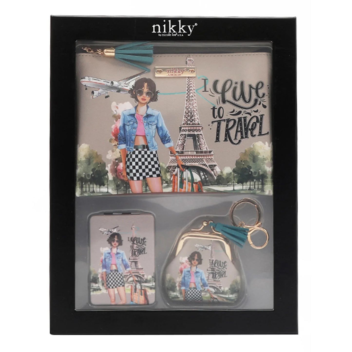 NIKKY 3PC GIFT SET I LIVE TO TRAVEL