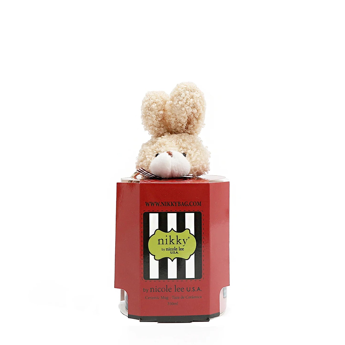NIKKY CERAMIC MUG WITH BUNNY KEYCHAIN FLOWER DAY