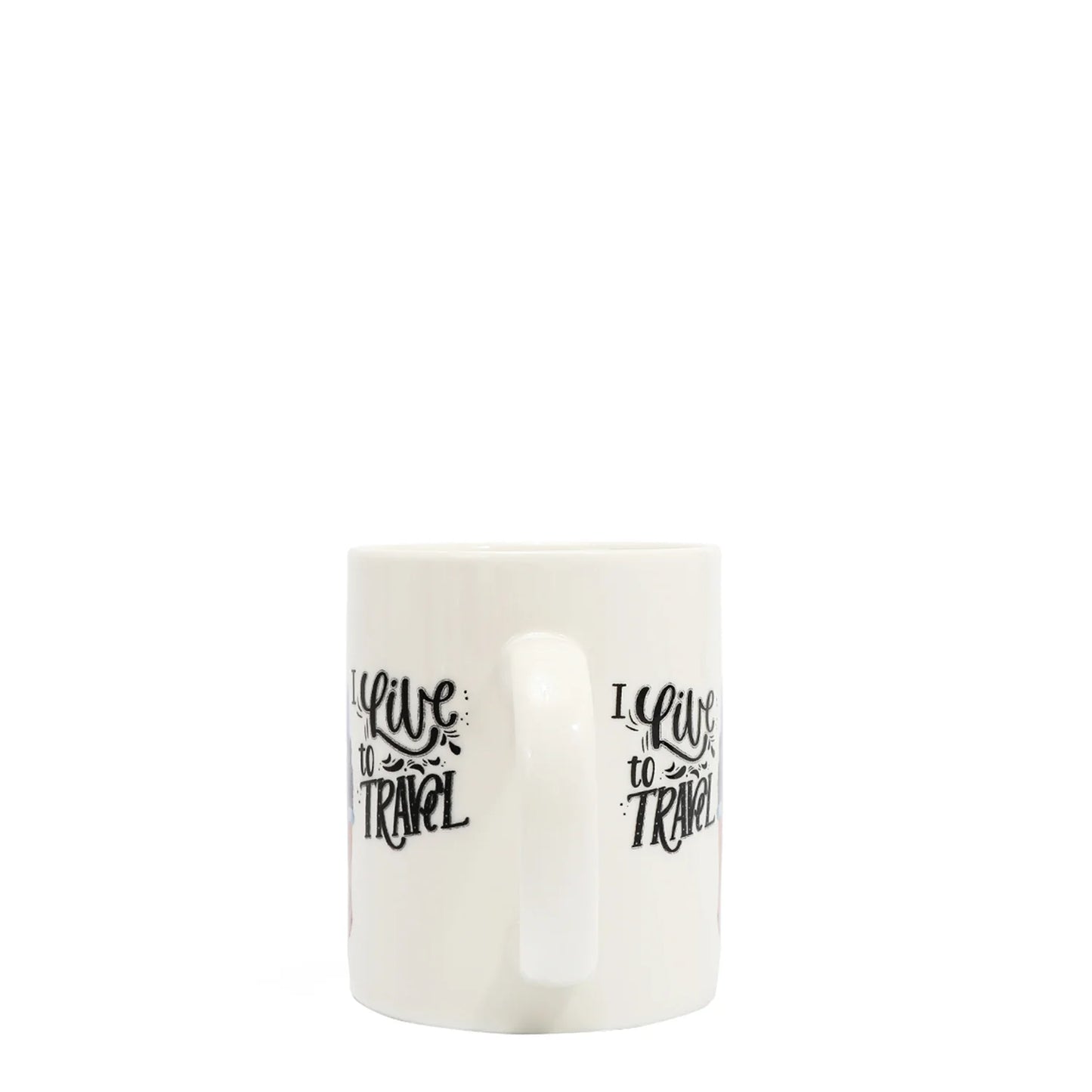 NIKKY CERAMIC MUG WITH BUNNY KEYCHAIN I LIVE TO TRAVEL