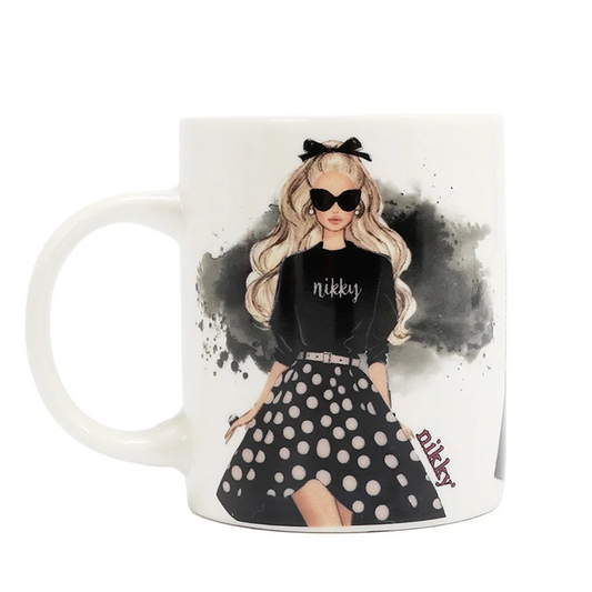 NIKKY CERAMIC MUG WITH BUNNY KEYCHAIN TRIO