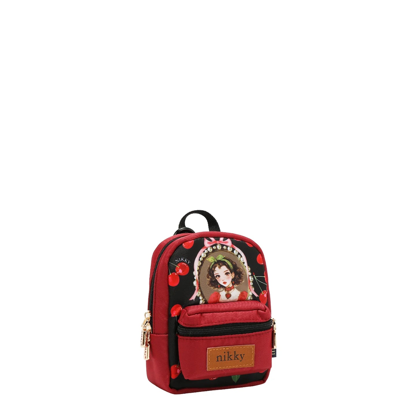 MINI BACKPACK COIN POUCH CHERRY LIPS BLACK