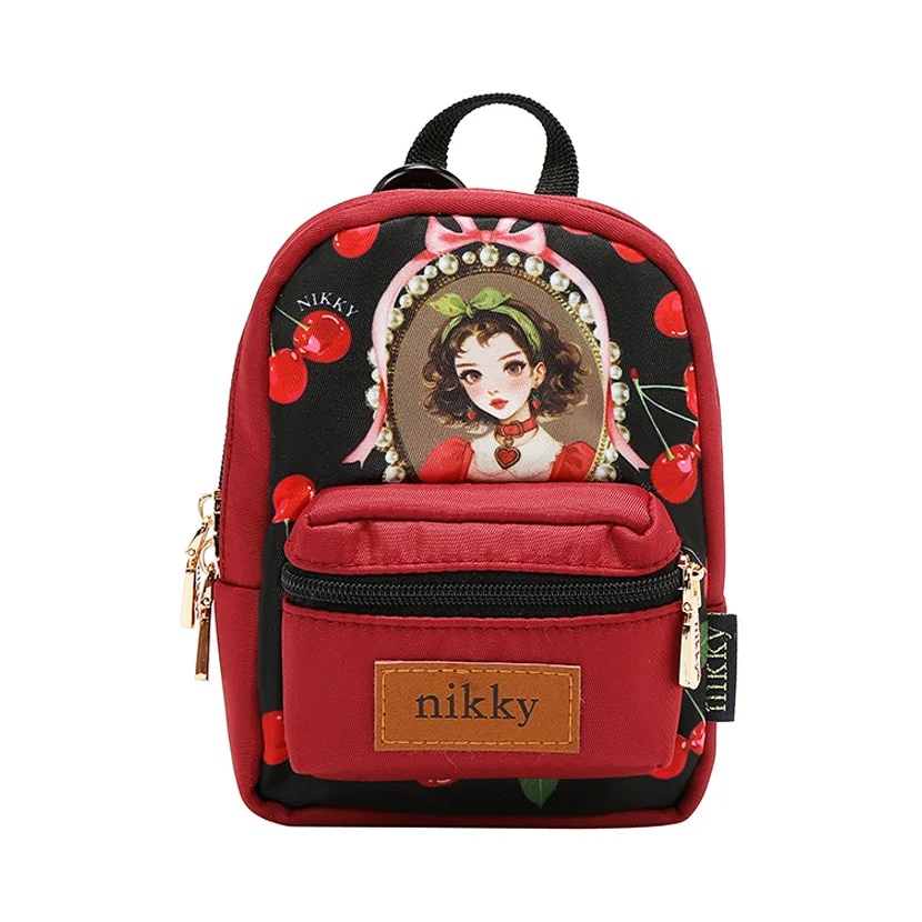 MINI BACKPACK COIN POUCH CHERRY LIPS BLACK