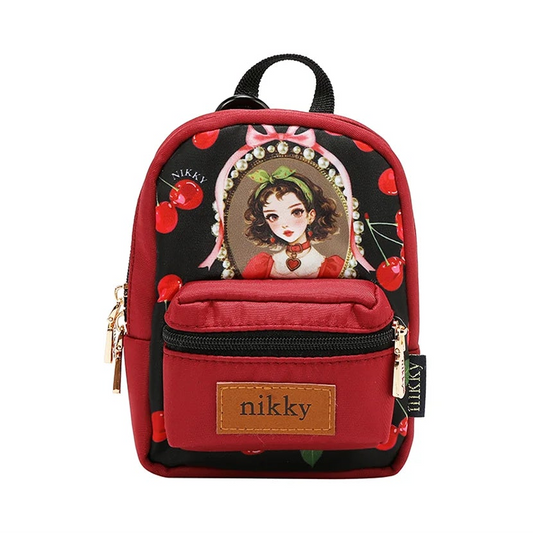 MINI BACKPACK COIN POUCH CHERRY LIPS BLACK
