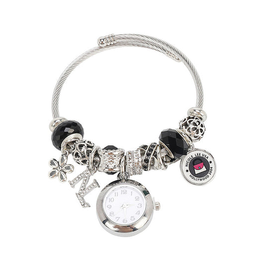 CHARM WATCH BRACELET BLACK