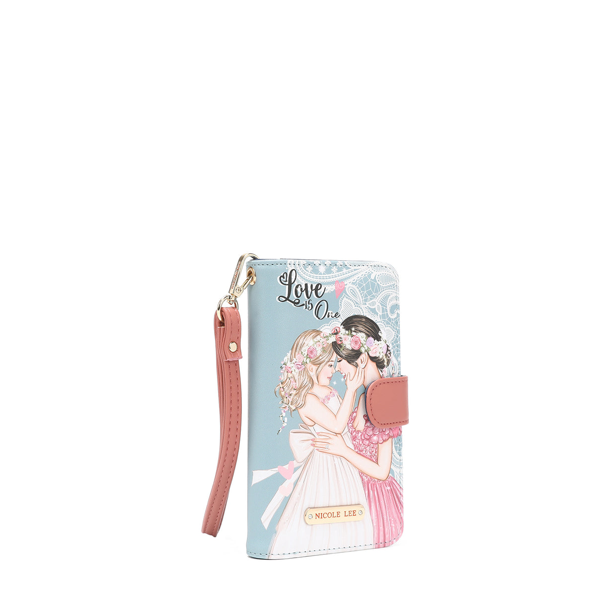 NL SIGNATURE PHONE CASE AND WALLET WRISTLET DREAMING TOGETHER
