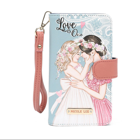 NL SIGNATURE PHONE CASE AND WALLET WRISTLET DREAMING TOGETHER