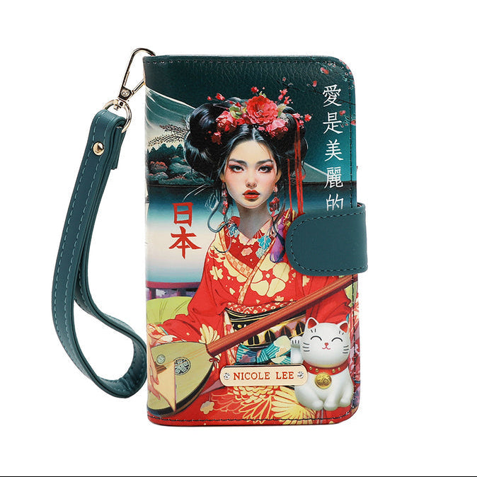 NL SIGNATURE PHONE CASE AND WALLET WRISTLET AKIKO LA BELLEZA