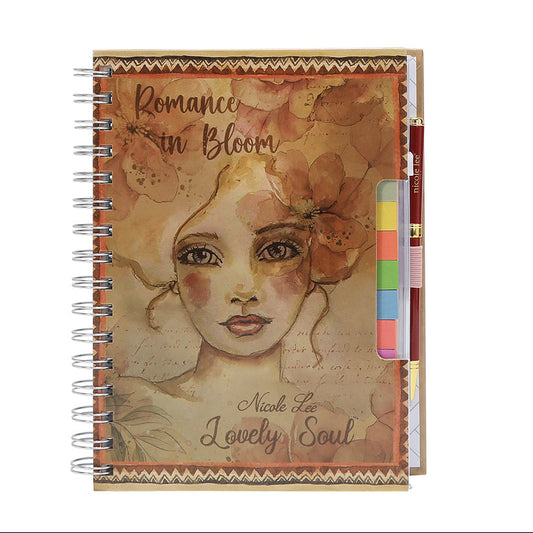 SPIRAL PLANNER WITH ZIP POCKET & STICKY NOTES REFLECTION OF LOVE