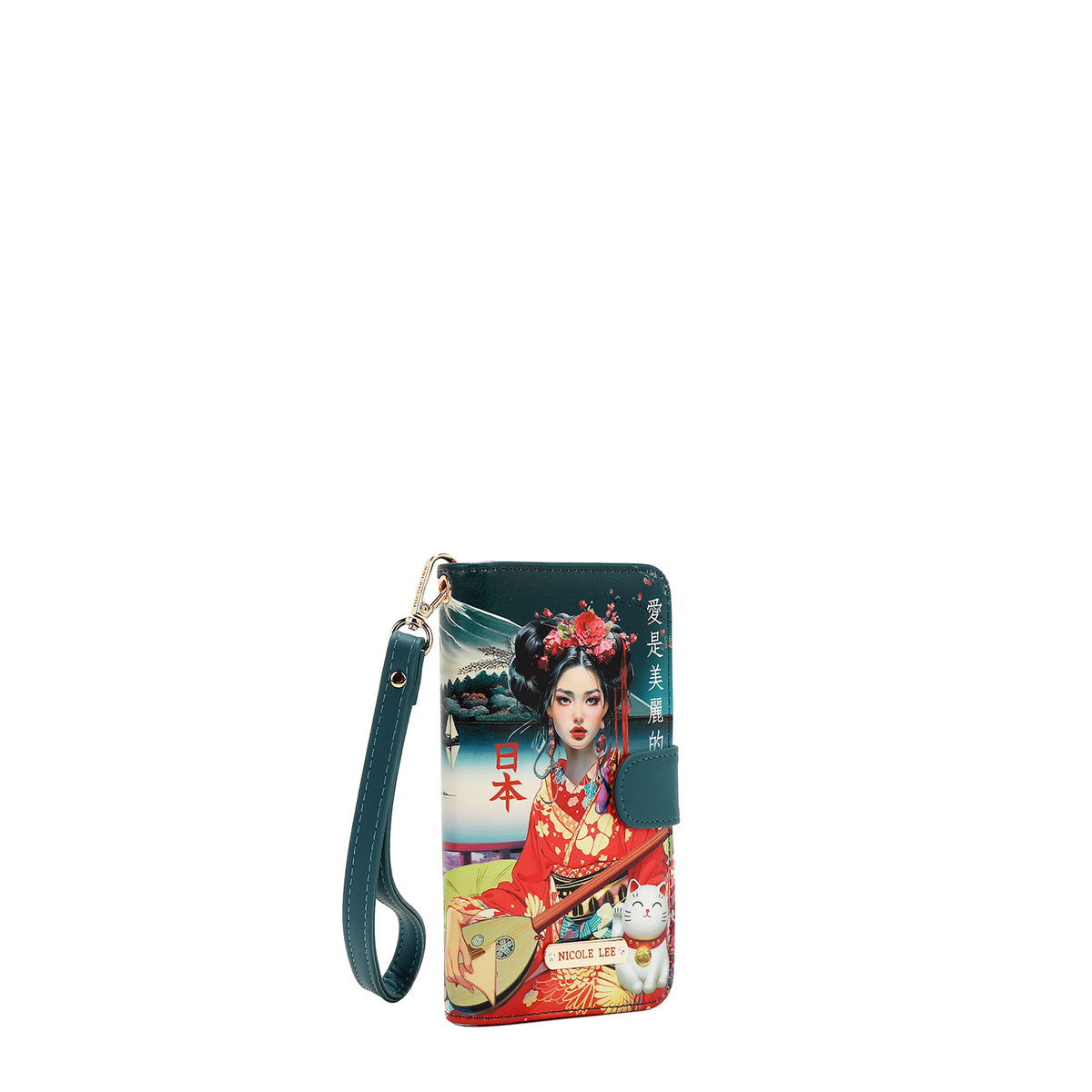 NL SIGNATURE PHONE CASE AND WALLET WRISTLET AKIKO LA BELLEZA