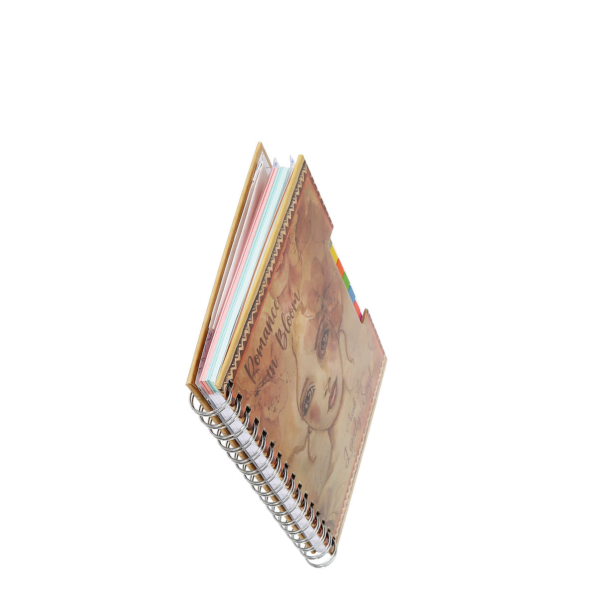 SPIRAL PLANNER WITH ZIP POCKET & STICKY NOTES REFLECTION OF LOVE
