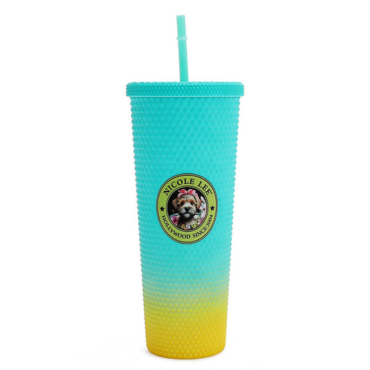 24 OZ STUDDED TUMBLER WITH STRAW FAMILY YEARBOOK