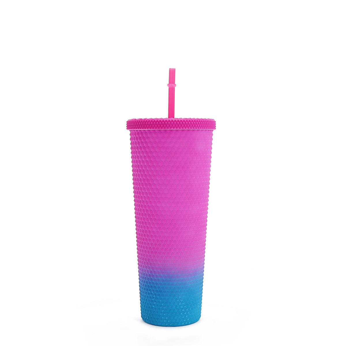 24 OZ STUDDED TUMBLER WITH STRAW HOLLYWOOD DRIVE